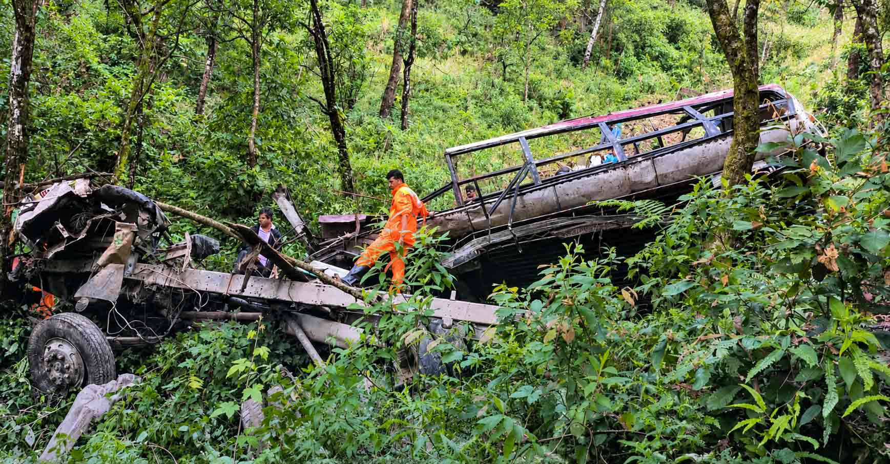 School bus carrying students crashes in Pokhara, 18 rescued