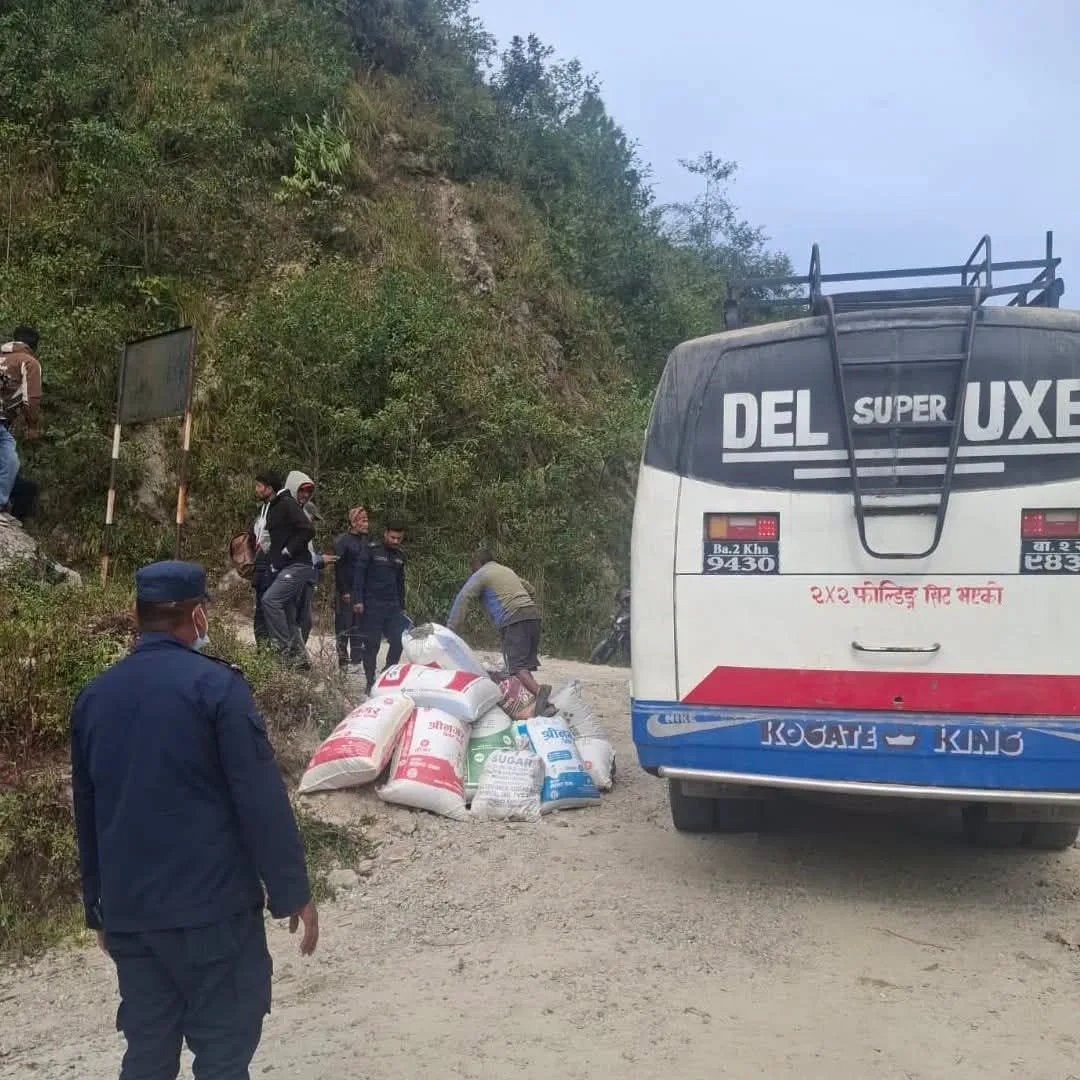Woman dies after being struck by bus while crossing road in Makwanpur